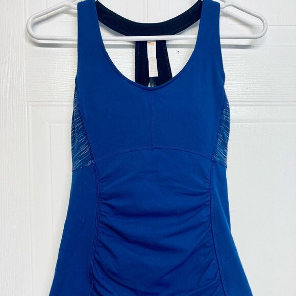 Lucy Womens Built In‎ Bra Activewear Tank Top Sleeveless Blue Small - Picture 1 of 7